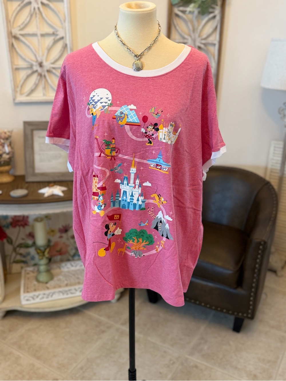 Disney Pink Graphic parks retro style Tee - Disney Character Design